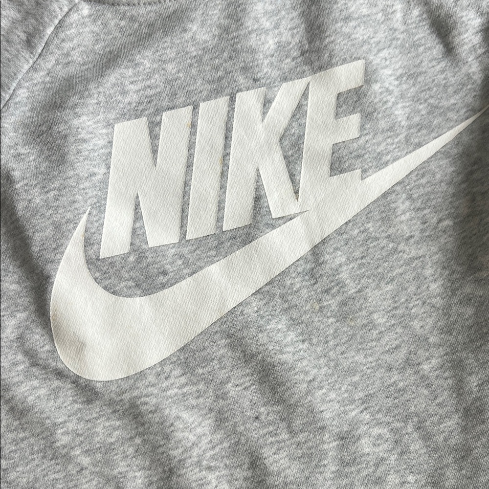 Nike Light Gray Heather Sweatshirt with White Swoosh
